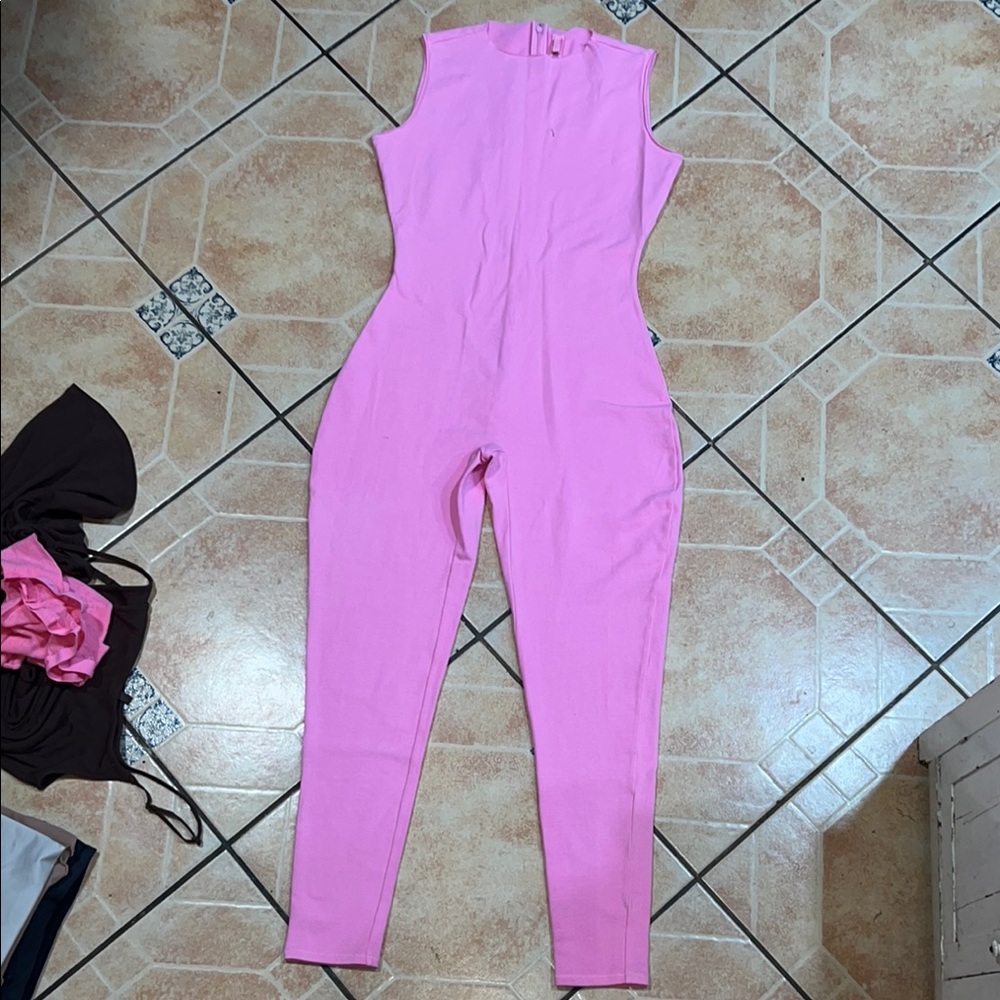 SKIMS Pink Sleeveless Jumpsuit Romper